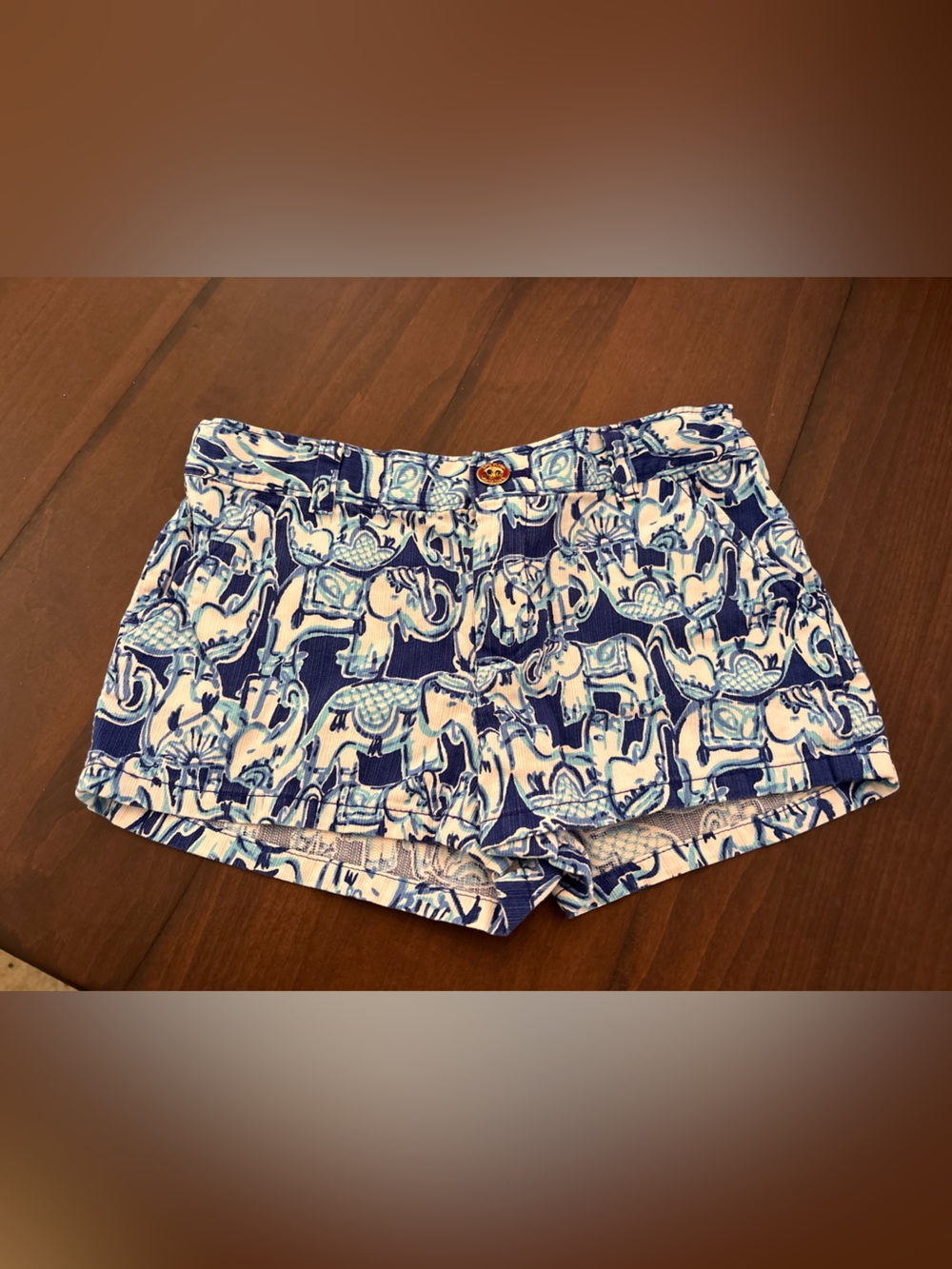 Girls Lilly Pulitzer Navy & White Elephant-Print Shorts